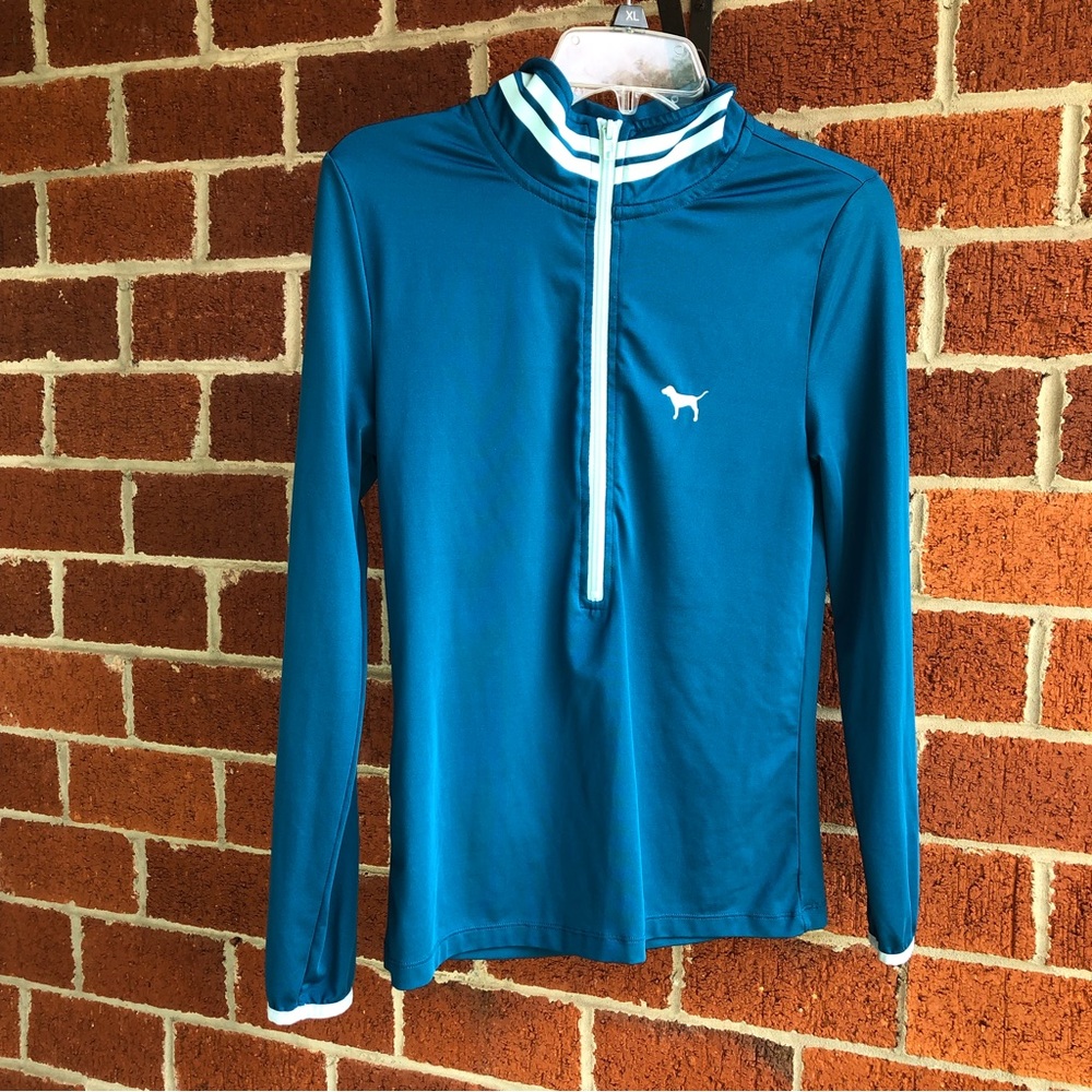 PINK V.S. Long Sleeve Quarter Zip Up Blue Size L —#009 - Picture 2 of 6